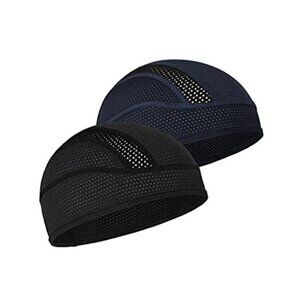 Mens Womens Skull Cap Helmet Liner Beanie Cooling Mesh Running Cycling Hat Sweat